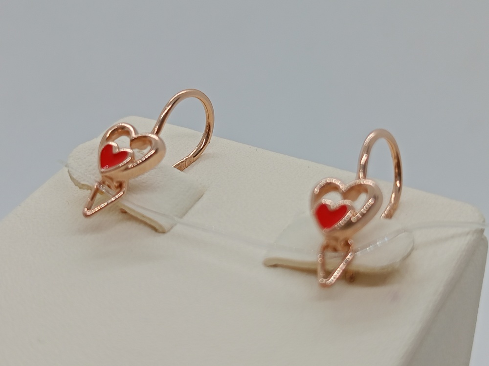 СЕРЬГИ ПЕТЕЛЬКА Эмаль (Au 585)