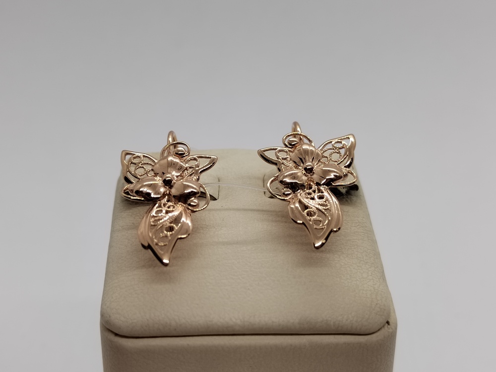 СЕРЬГИ ПЕТЕЛЬКА без камня (Au 585)