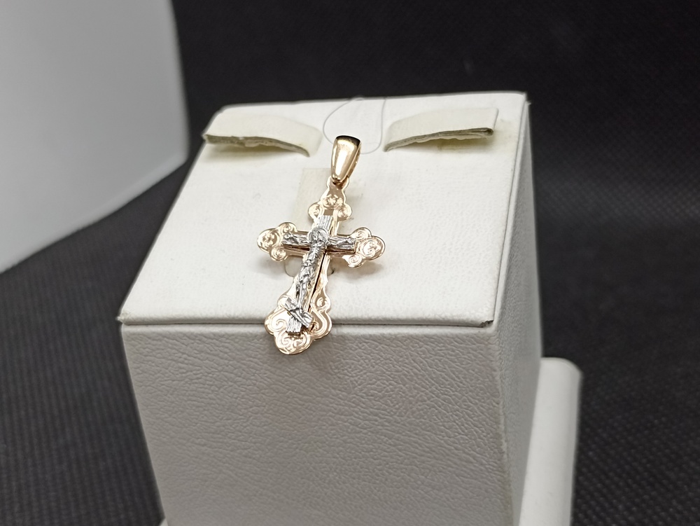 ПОДВЕСКА КРЕСТ без камня (Au 585)