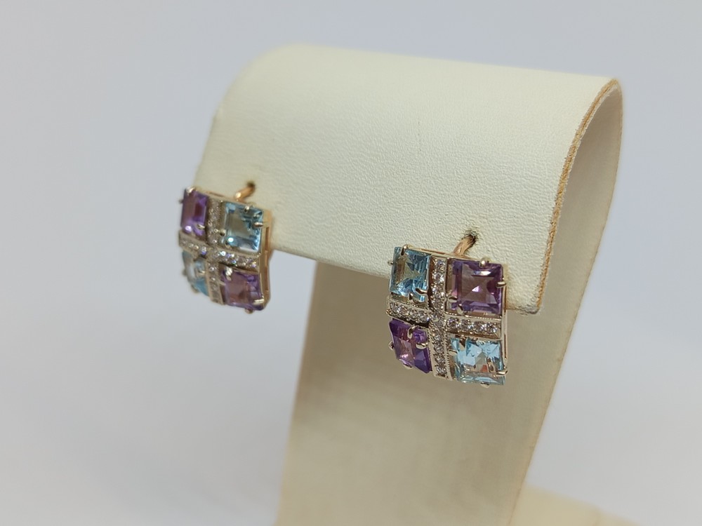 СЕРЬГИ С КАМНЯМИ (Au 585)