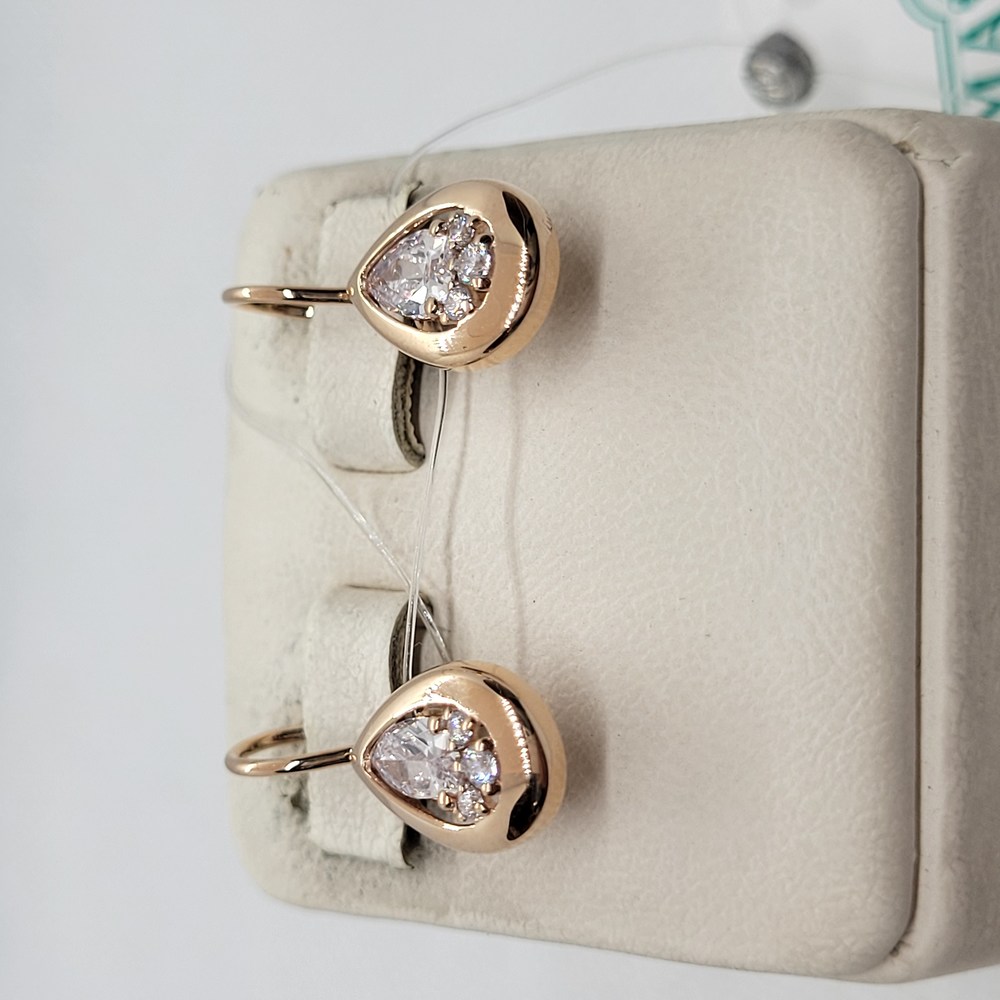 СЕРЬГИ ПЕТЕЛЬКА с камнями (Au 585)