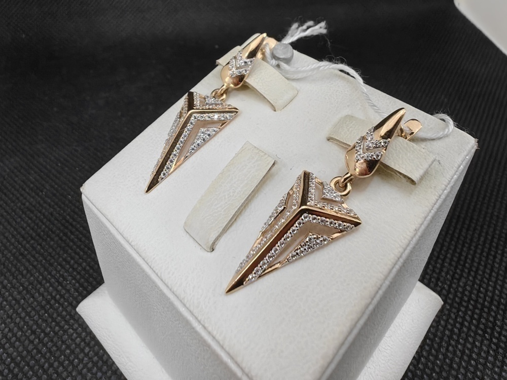 СКМИ585 СЕРЬГИ С КАМНЯМИ (Au 585)