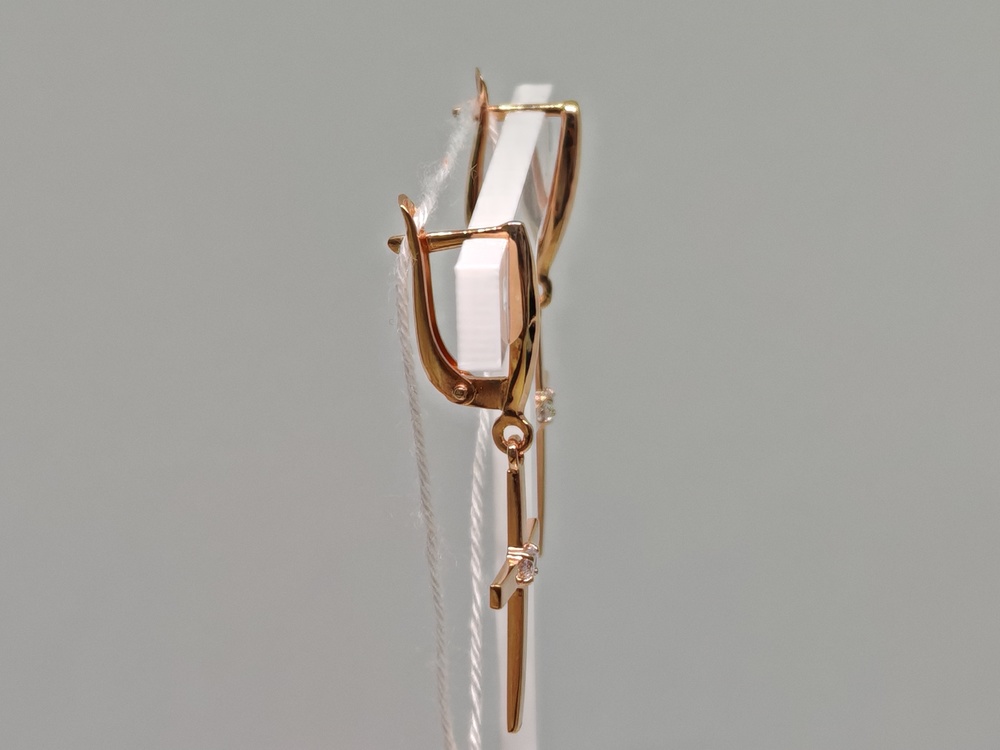 СКМ585 СЕРЬГИ С КАМНЕМ (Au 585)