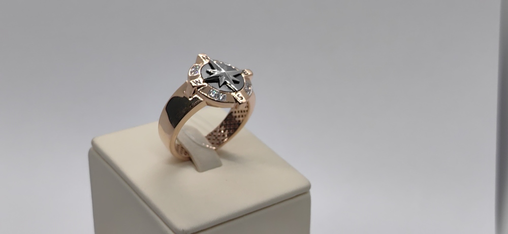 КОЛЬЦО ПЕЧАТКА с камнями (Au 585)