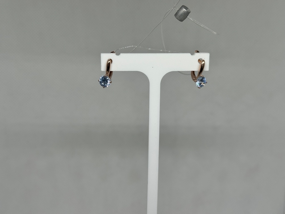 СЕРЬГИ ПЕТЕЛЬКА с камнем (Au 585)