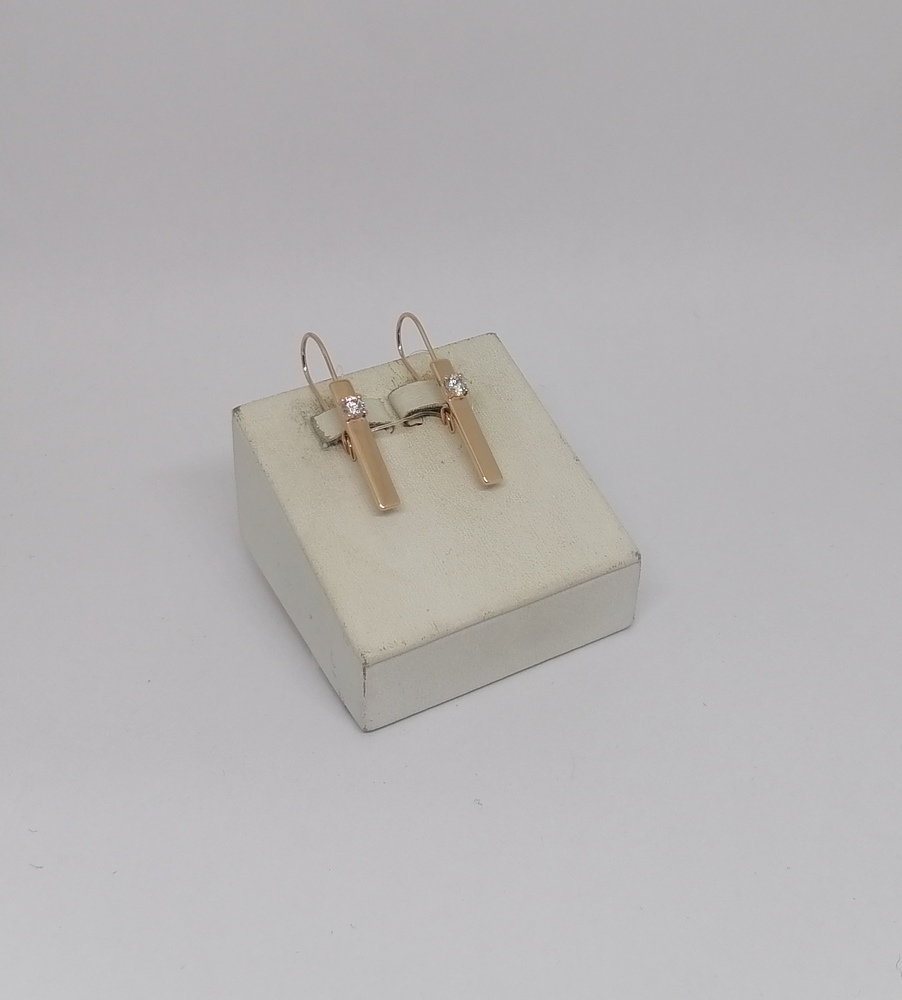 СЕРЬГИ ПЕТЕЛЬКА с камнем (Au 585)