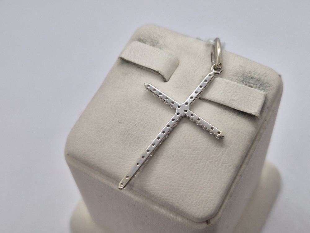 ПОДВЕСКА КРЕСТ С КАМНЯМИ (Au 585)