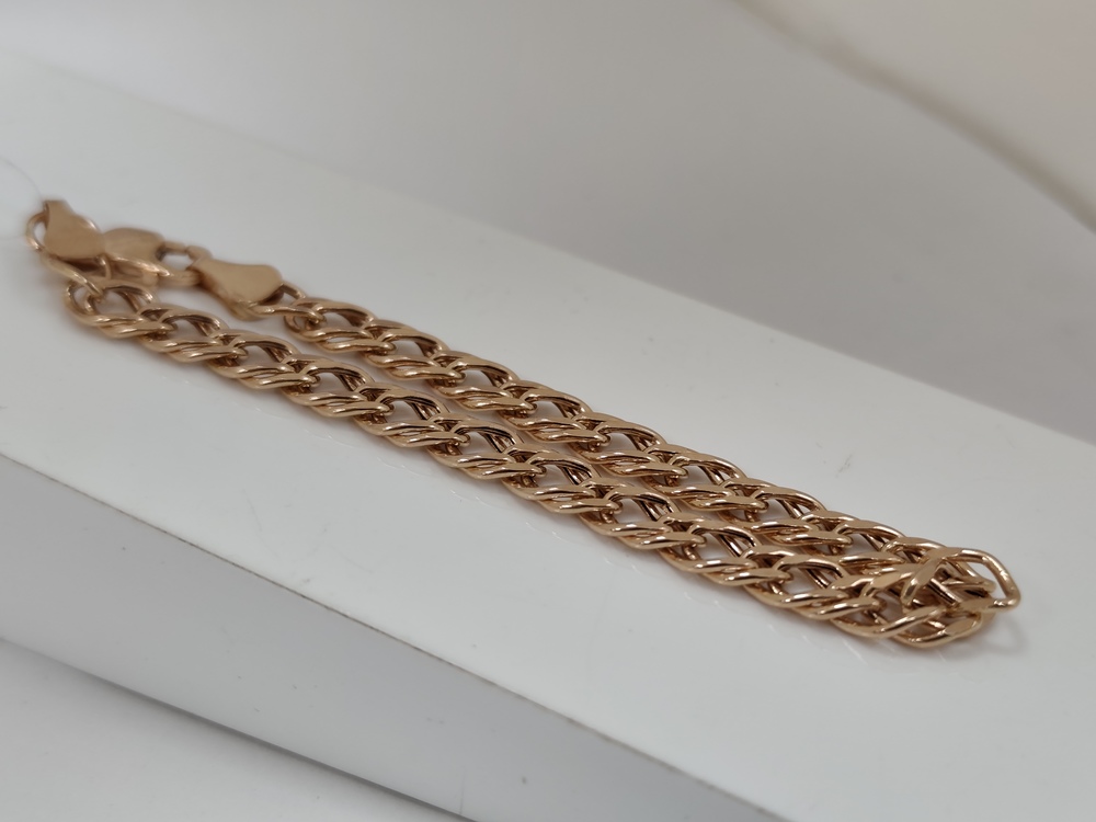 БРАСЛЕТ ПУСТОТЕЛЫЙ Ромб двойной (Au 585)