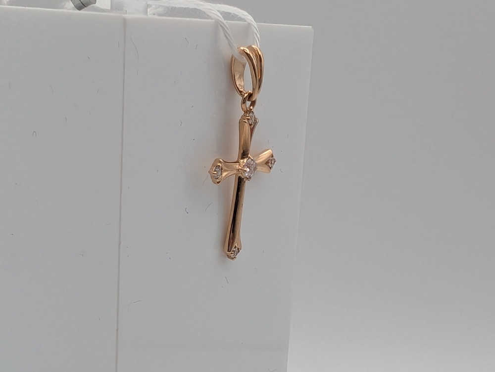 ПОДВЕСКА КРЕСТ С КАМНЯМИ (Au 585)