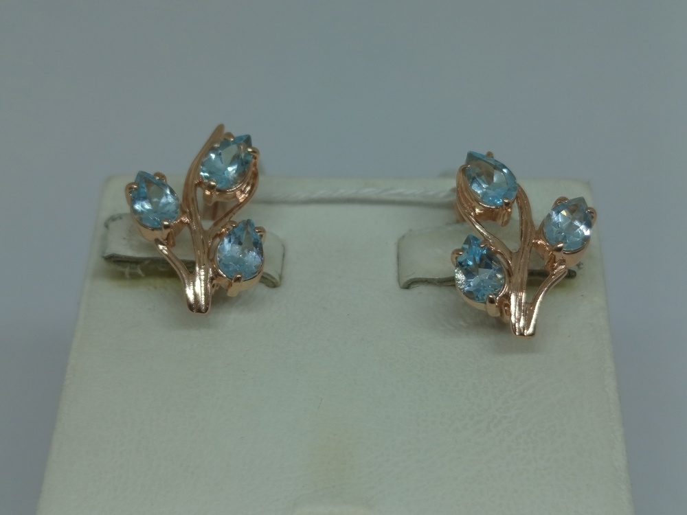 СКМИ585 СЕРЬГИ С КАМНЯМИ (Au 585)