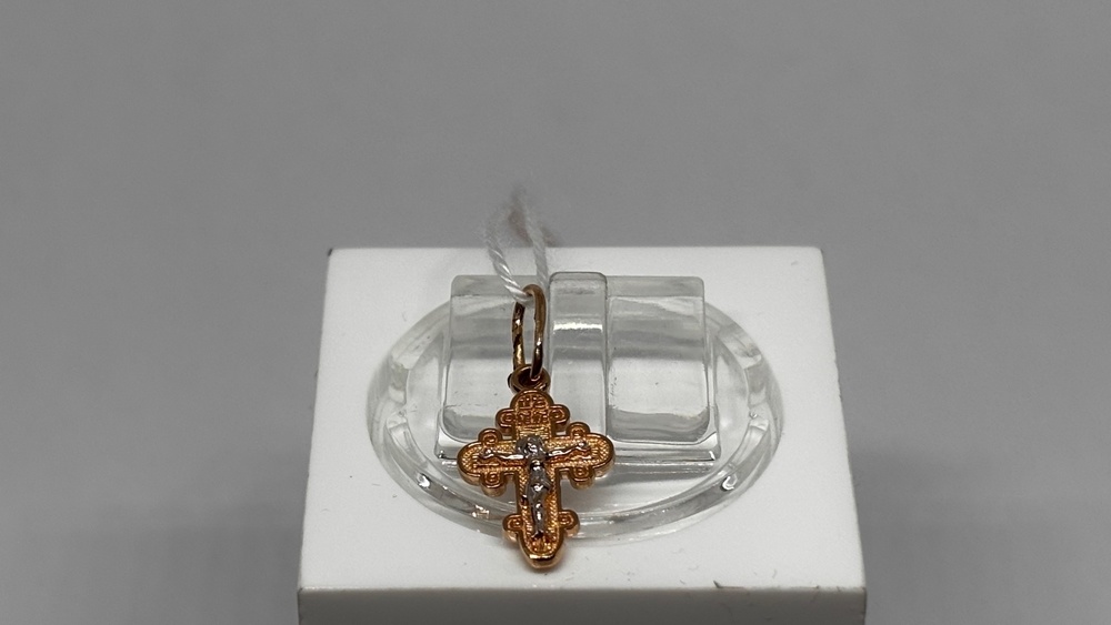 ПОДВЕСКА КРЕСТ БЕЗ КАМНЯ (Au 585)