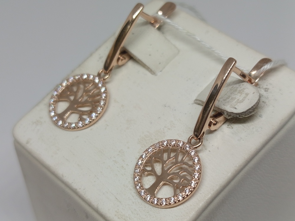 СКМИ585 СЕРЬГИ С КАМНЯМИ (Au 585)