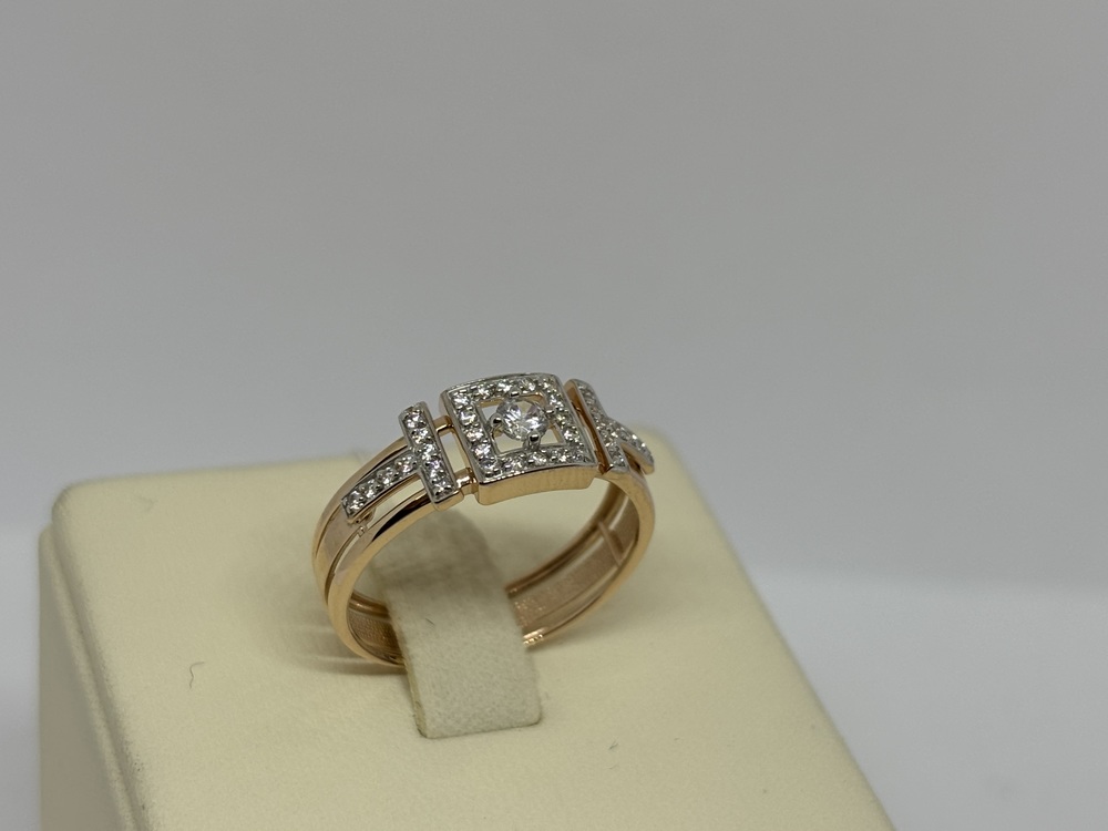 КОЛЬЦО С КАМНЯМИ (Au 585)