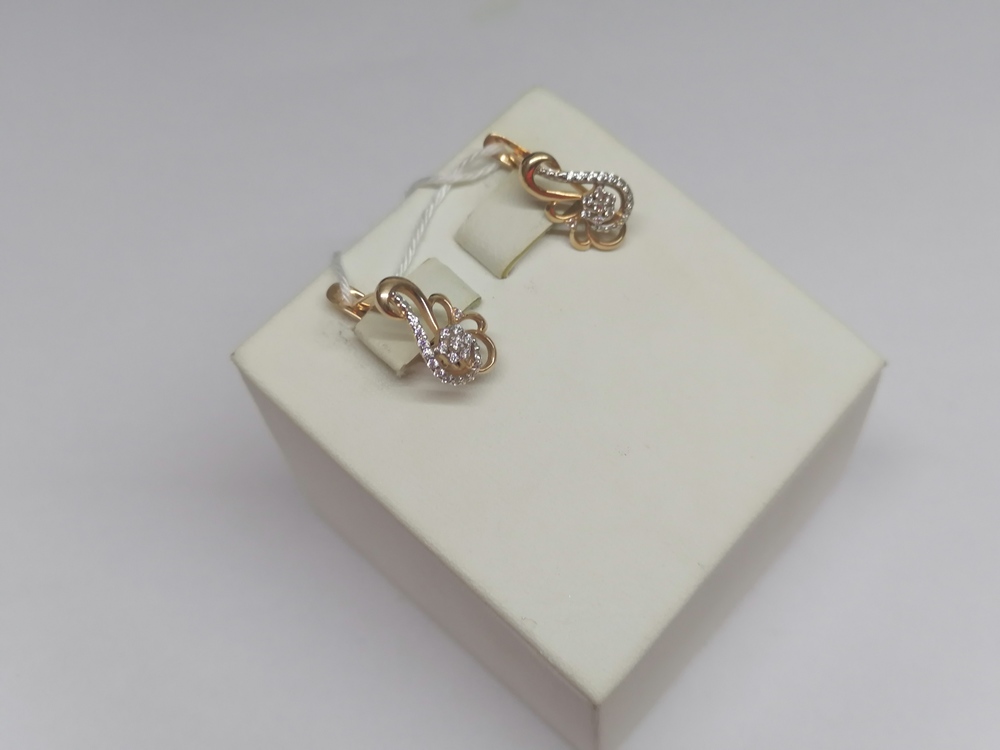 СКМИ585 СЕРЬГИ С КАМНЯМИ (Au 585)