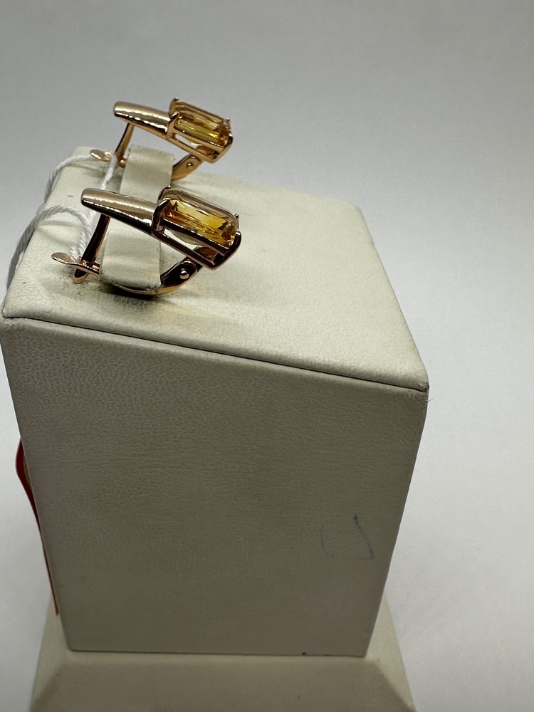 СКМ585 СЕРЬГИ С КАМНЕМ (Au 585)