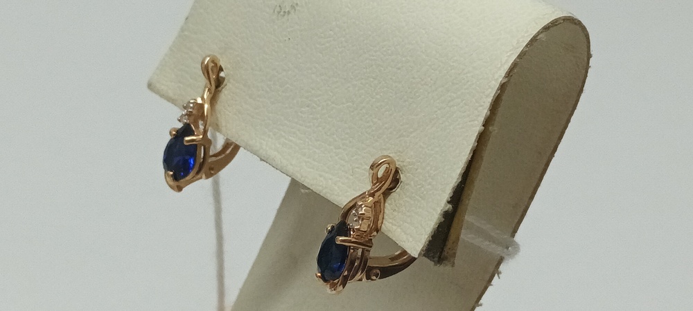 СЕРЬГИ С КАМНЯМИ (Au 585)