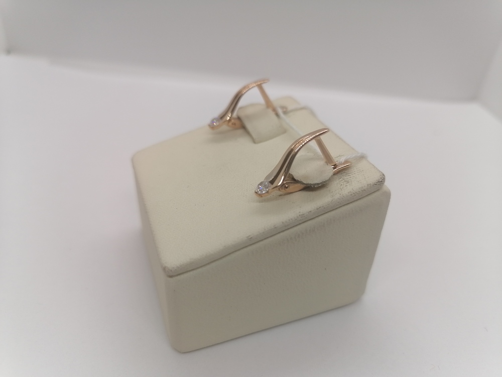 СКМ585 СЕРЬГИ С КАМНЕМ (Au 585)