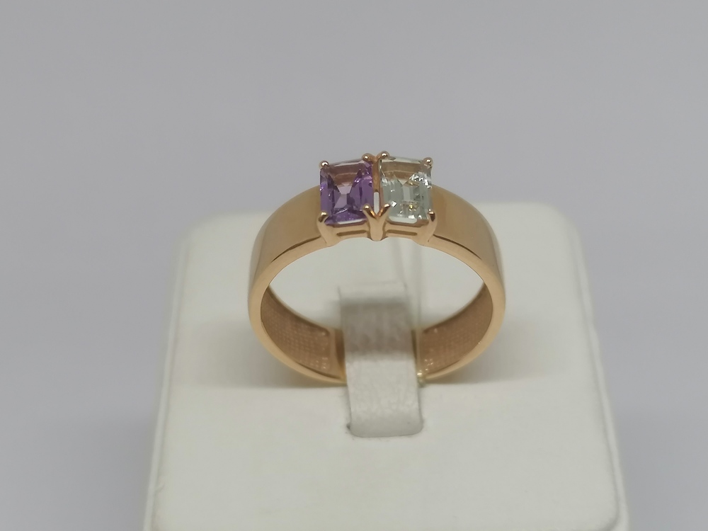 КОЛЬЦО С КАМНЯМИ (Au 585)