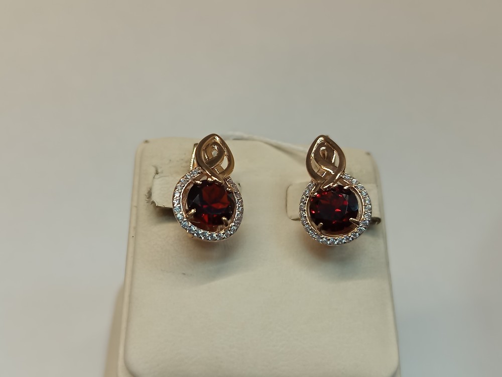 СКМИ585 СЕРЬГИ С КАМНЯМИ (Au 585)