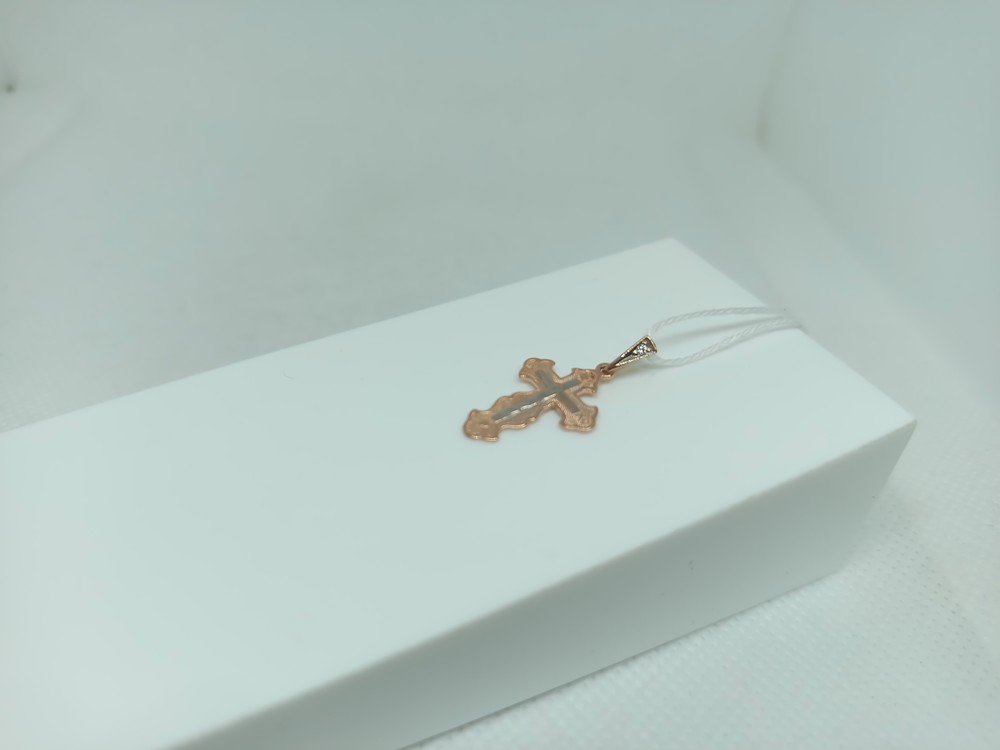 ПОДВЕСКА КРЕСТ С КАМНЕМ (Au 585)