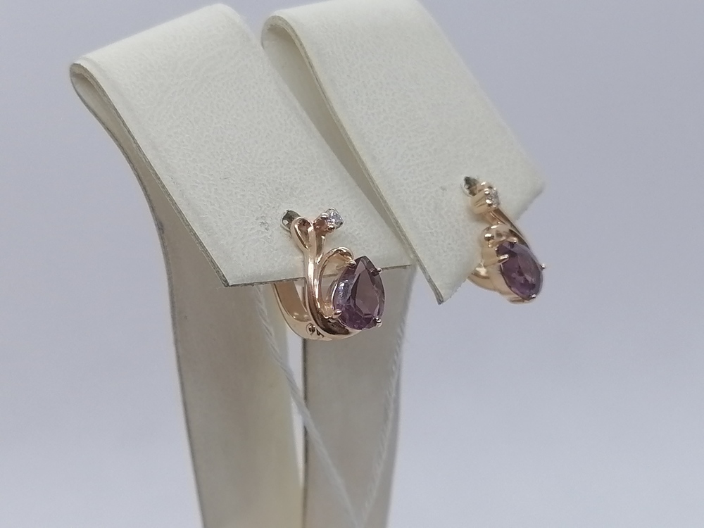 СКМИ585 СЕРЬГИ С КАМНЯМИ (Au 585)