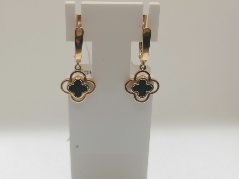СЕРЬГИ ОНИКС (Au 585)