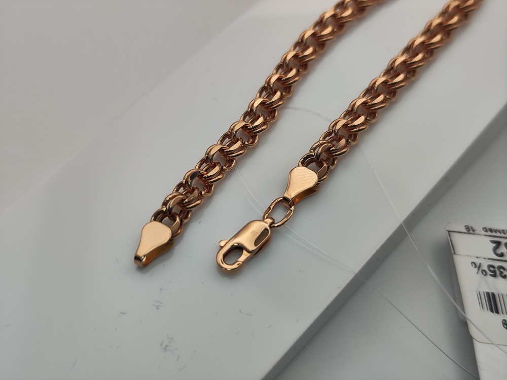 БРАСЛЕТ ПУСТОТЕЛЫЙ Бисмарк (Au 585)