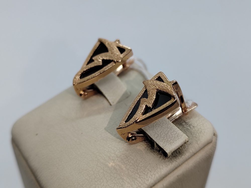 СКМ585 СЕРЬГИ С КАМНЕМ (Au 585)