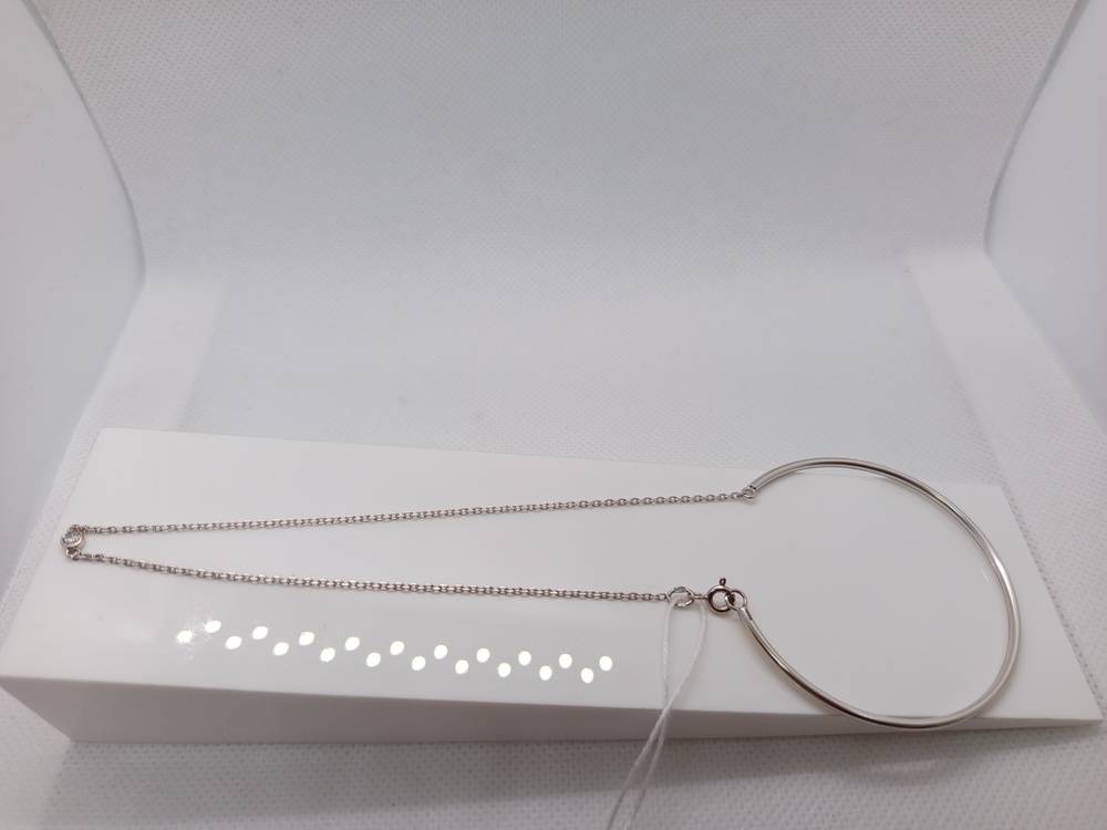 БЖКМ585 БРАСЛЕТ ЖЕСТКИЙ С КАМНЕМ (Au 585)