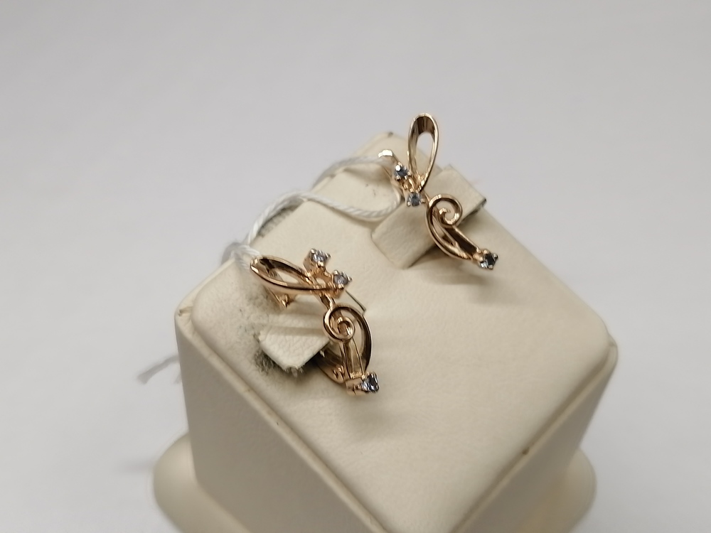 СКМИ585 СЕРЬГИ С КАМНЯМИ (Au 585)