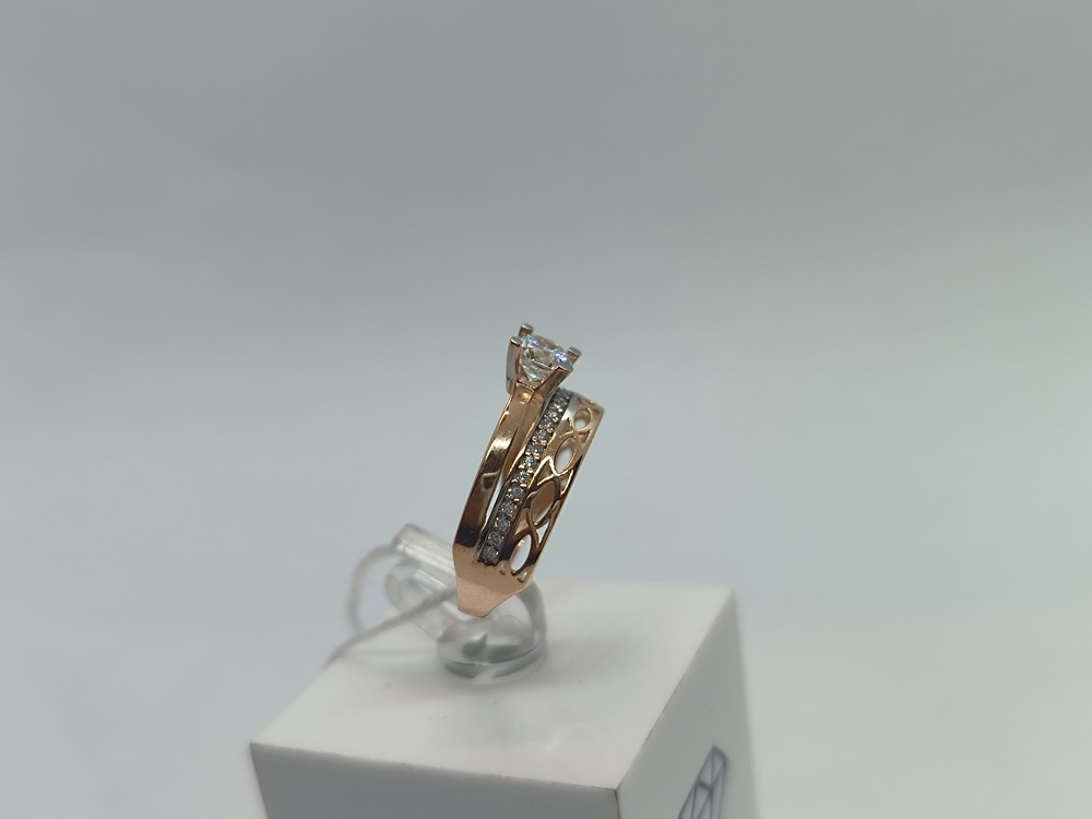 КОЛЬЦО С КАМНЯМИ (Au 585)