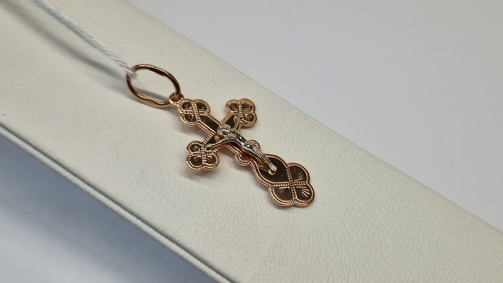 ПОДКБК585 ПОДВЕСКА КРЕСТ БЕЗ КАМНЯ (Au 585)