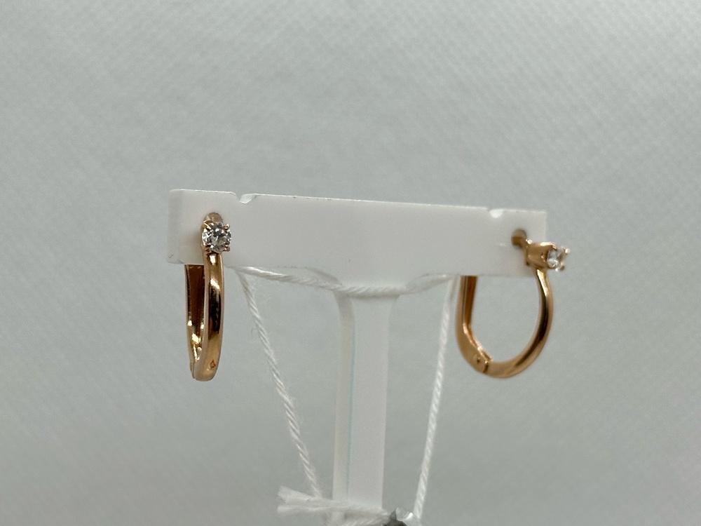 СКМ585 СЕРЬГИ С КАМНЕМ (Au 585)