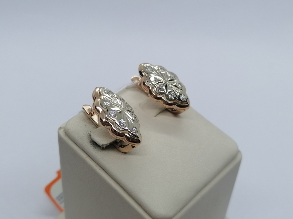 СКМИ585 СЕРЬГИ С КАМНЯМИ (Au 585)