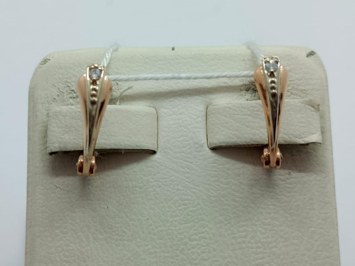 СКМ585 СЕРЬГИ С КАМНЕМ (Au 585)