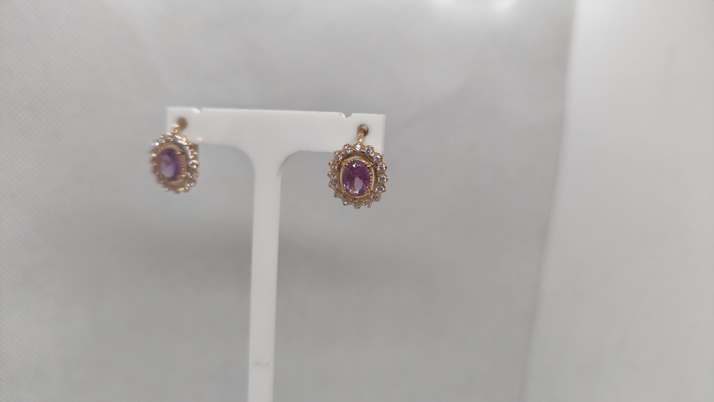 СКМИ585 СЕРЬГИ С КАМНЯМИ (Au 585)