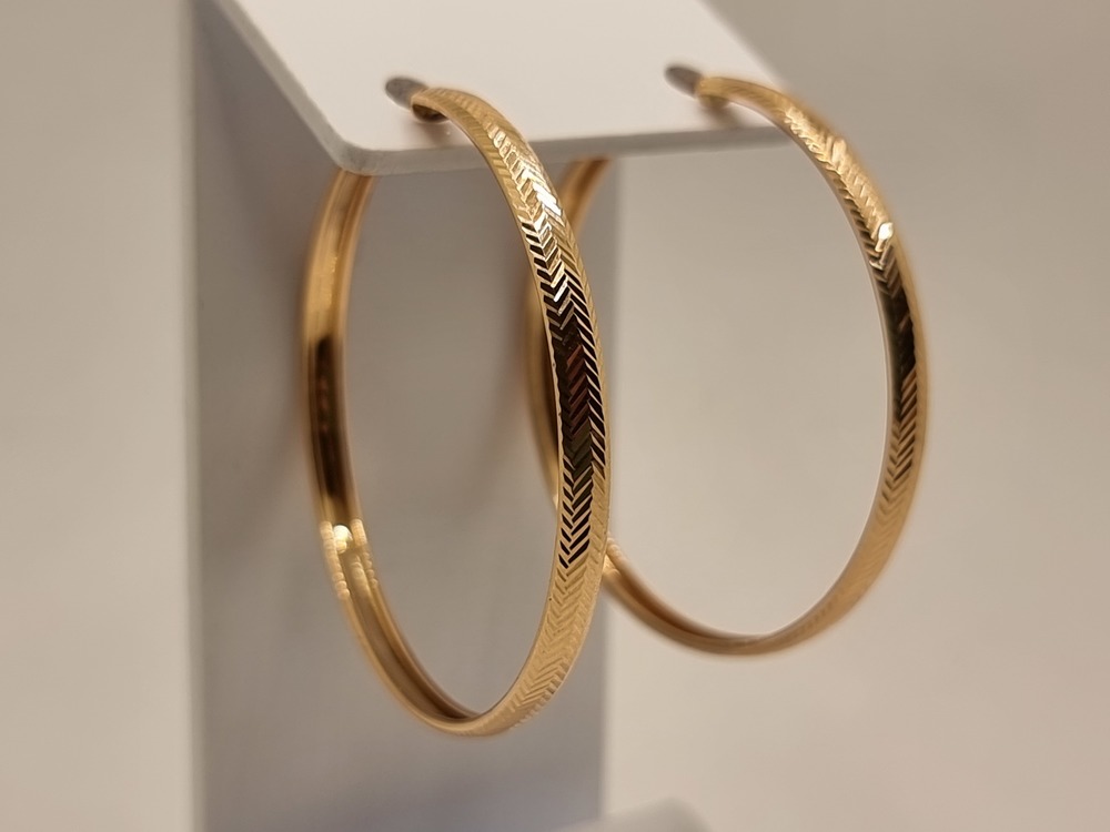 СЕРЬГИ КОНГО Рифленые (Au 585)