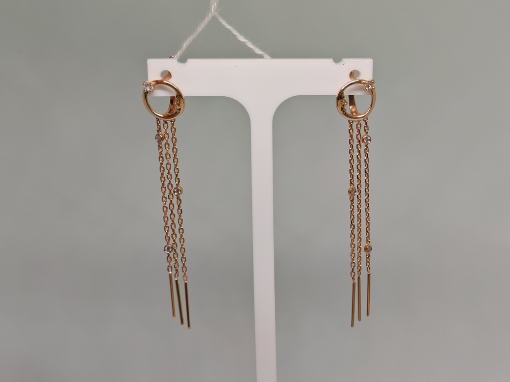 СКМИ585 СЕРЬГИ С КАМНЯМИ (Au 585)