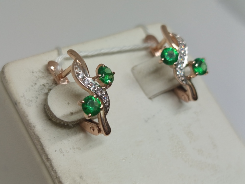 СКМИ585 СЕРЬГИ С КАМНЯМИ (Au 585)