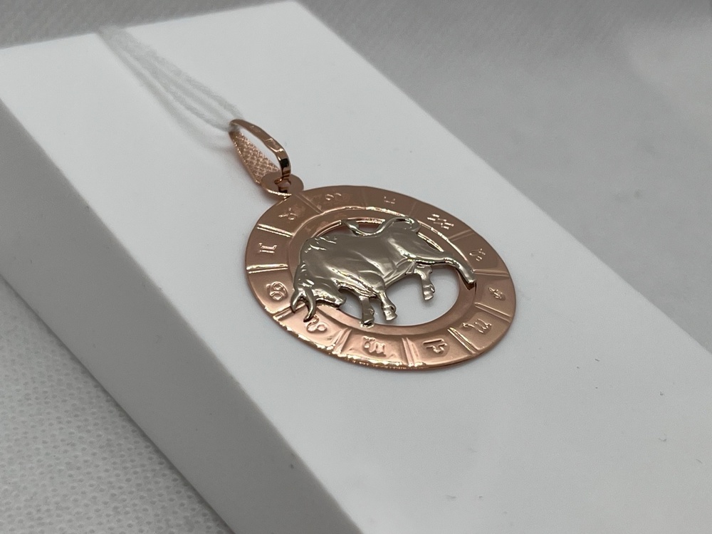 ПОДЗЗТ585 ПОДВЕСКА ЗНАК ЗОДИАКА ТЕЛЕЦ (Au 585)