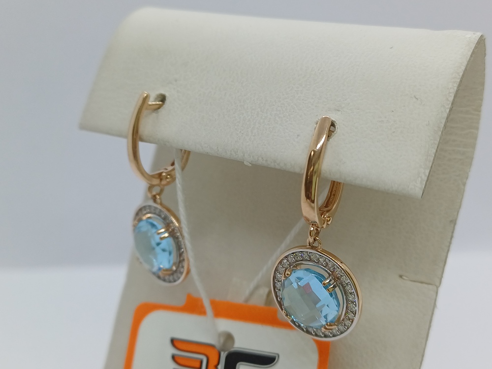 СКМИ585 СЕРЬГИ С КАМНЯМИ (Au 585)