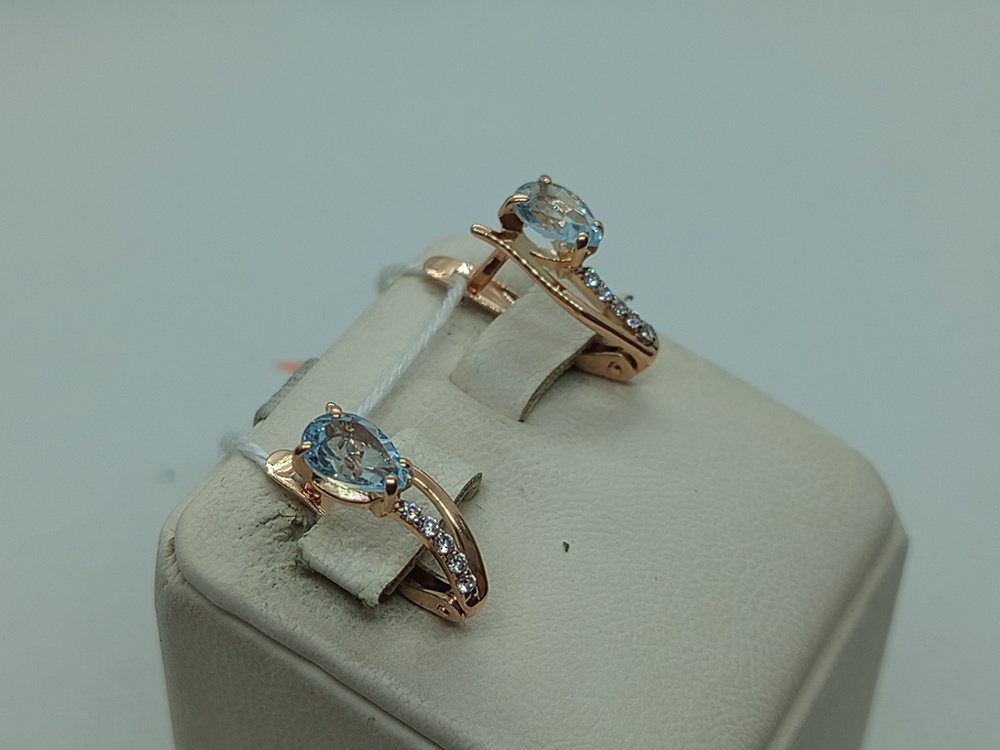 СКМИ585 СЕРЬГИ С КАМНЯМИ (Au 585)