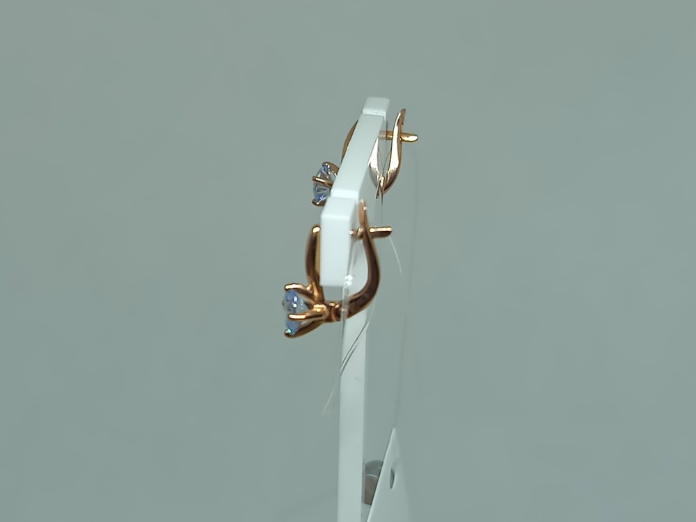 СЕРЬГИ ПЕТЕЛЬКА с камнем (Au 585)