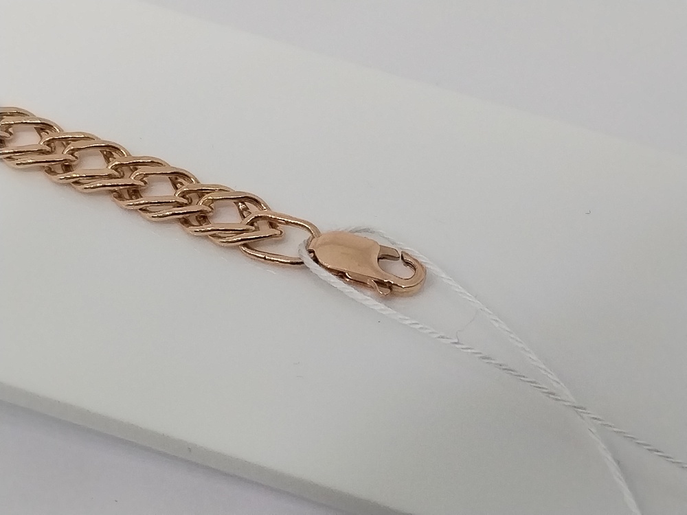 БРАСЛЕТ ПУСТОТЕЛЫЙ Ромб двойной Au 585