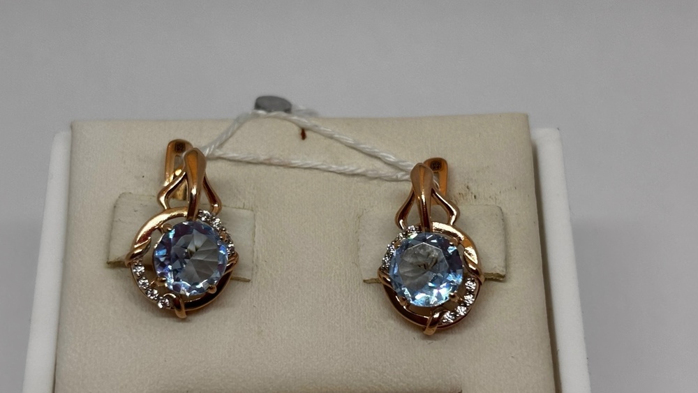 СКМИ585 СЕРЬГИ С КАМНЯМИ (Au 585)