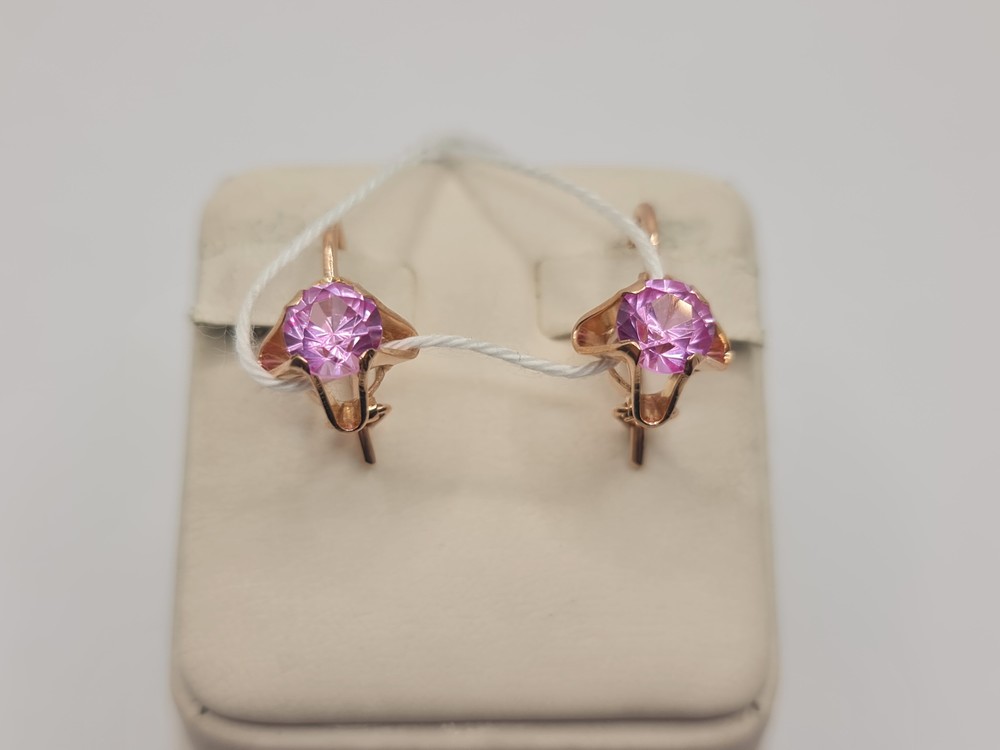 СКМ583 СЕРЬГИ С КАМНЕМ (Au 583)