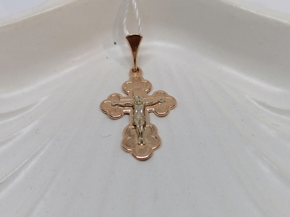 ПОДВЕСКА КРЕСТ БЕЗ КАМНЯ (Au 585)