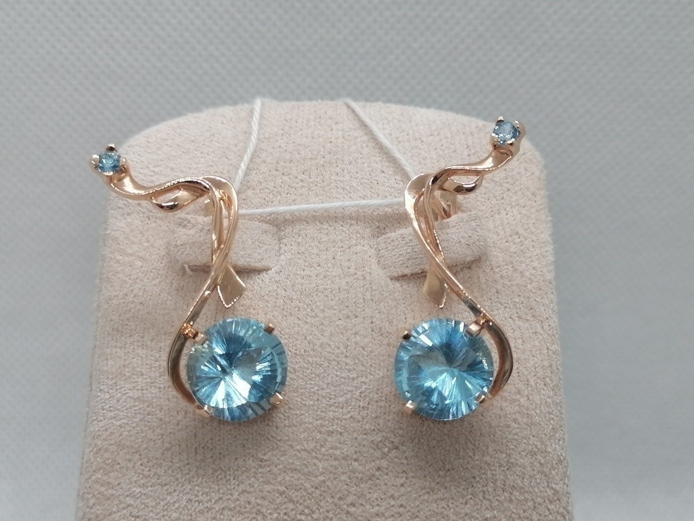 СКМИ585 СЕРЬГИ С КАМНЯМИ (Au 585)