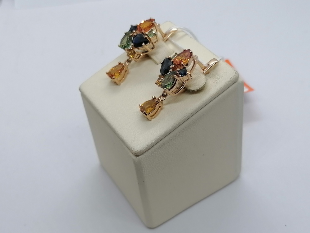 СКМИ585 СЕРЬГИ С КАМНЯМИ (Au 585)