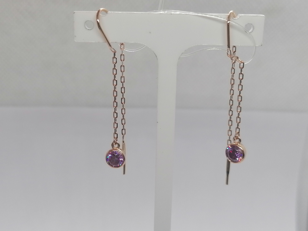 СЕРЬГИ ПРОДЕВКИ с камнем (Au 585)